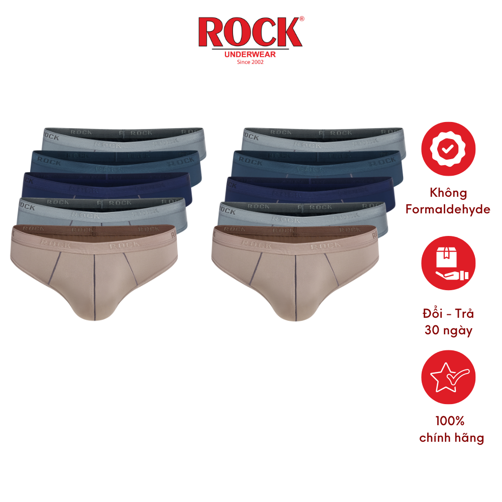 Combo 10 quần lót nam cao cấp ROCK QA546 thun lạnh 4 chiều mát mẻ, co giãn tốt, ôm sát