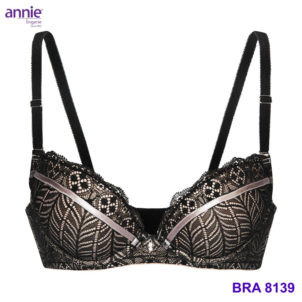 Áo ngực nữ annie lingerie BRA 8139 ren không gọng, nâng ngực, bản to , tạo dáng ngực, thấm hút tốt mặc thoải mái mút vừa