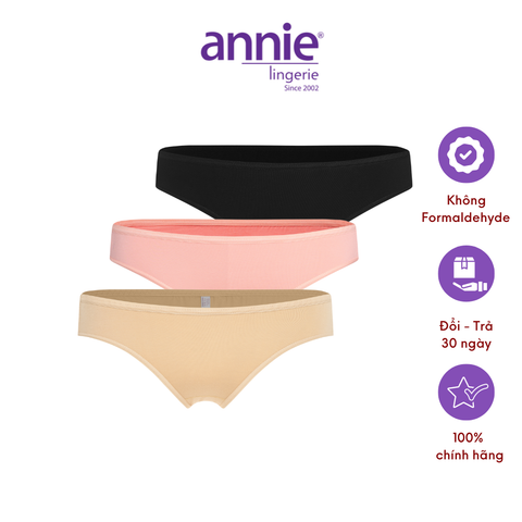 Combo 3 quần lót nữ trơn vải cotton annie QE837 form basic trẻ trung năng động, thoáng mát ( màu giao ngẫu nhiên)