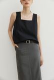  Gray Split Back Skirt 