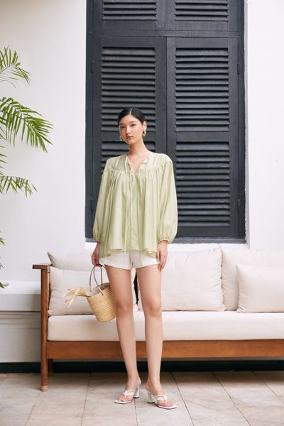  Clover Green Flowy Blouse 