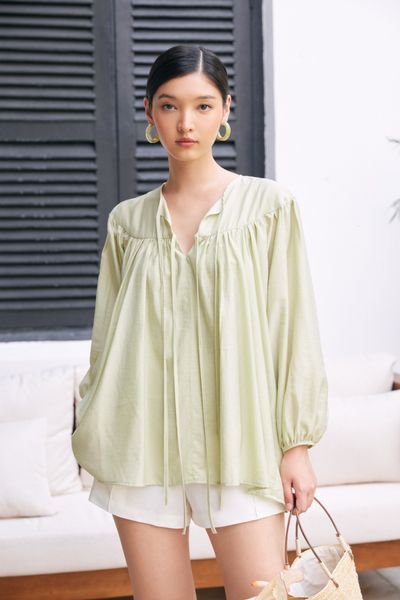  Clover Green Flowy Blouse 