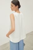  White Sleeveless Flared Top 