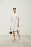  White Cotton Basic Dress 