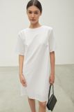  White Cotton Basic Dress 