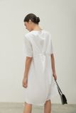  White Cotton Basic Dress 