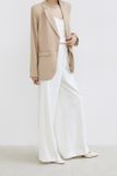  Beige Oversized Linen Blazer 