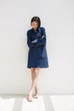  Navy Cotton Shirt Dress 