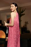  Pink Halter Neck Silk Dress 