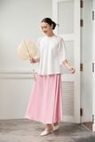  Pink Flared Flowy Skirt 