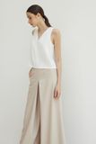  Beige Pleated Detail Trousers 