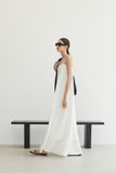  White Flowy Maxi Dress 