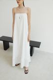  White Flowy Maxi Dress 