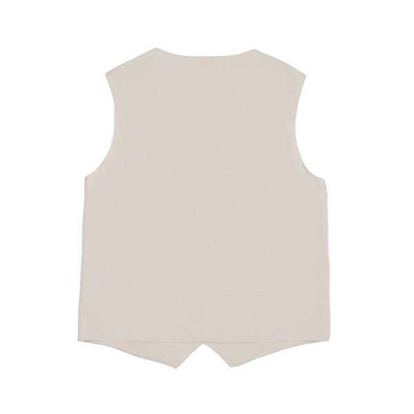  Almond Linen Gilet 