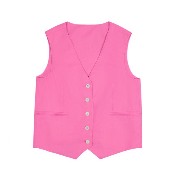  Cotton Candy Linen Gilet 