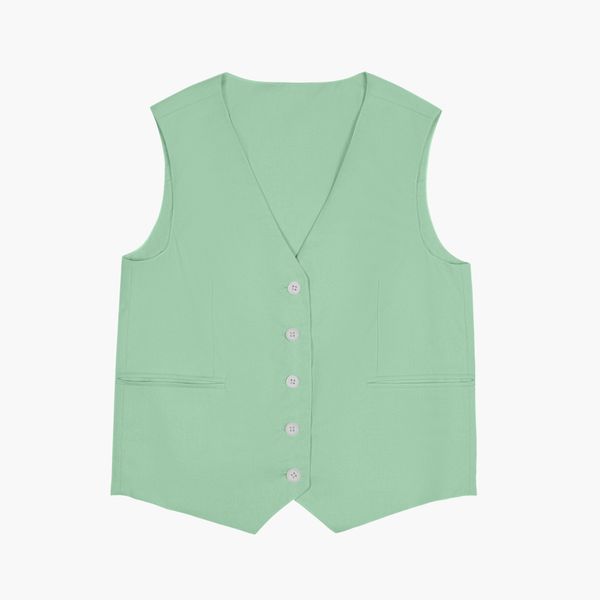  Pistachio Linen Gilet 