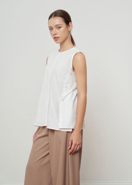  Sleeveless Button Side Top 