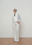  White Straight Leg Trousers 