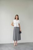  Pleat Front Midi Skirt 