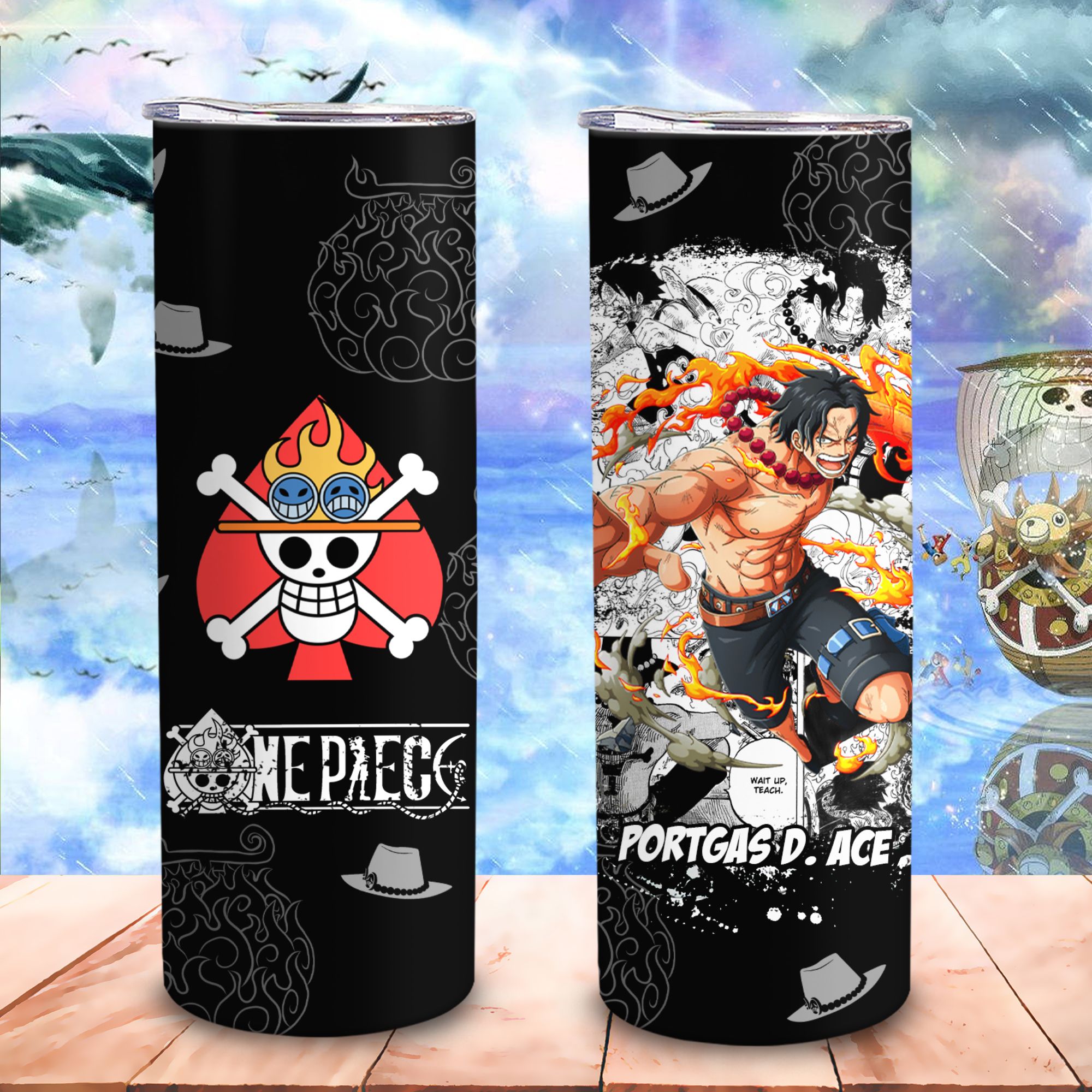 One Piece Đảo Hải Tặc Các Thành Viên Go Drink Anime Skinny 600ml In Tên, Hình Ảnh Theo Yêu Cầu