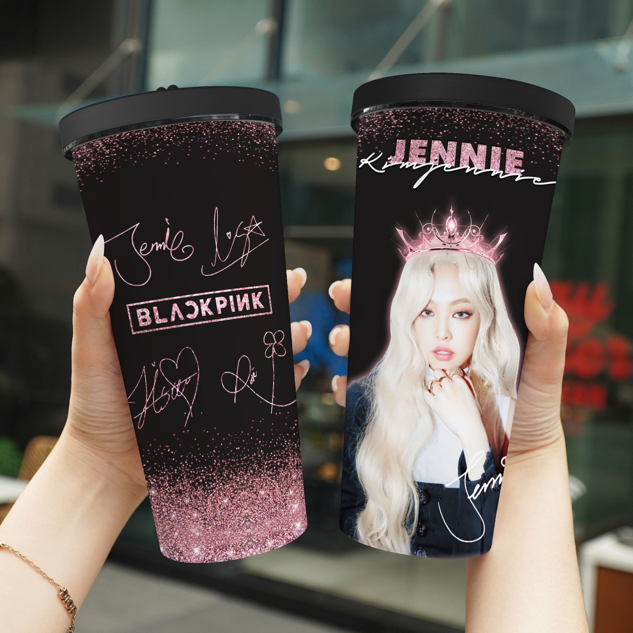 Blackpink Gilter Go Drink Người nổi tiếng/Idol Cốc giữ nhiệt 740ml In tên, hình ảnh theo yêu cầu