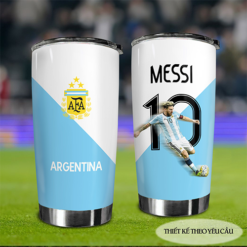Mùa Giải Đội Argentina In Hình Cầu Thủ Go Drink Fans Bóng Đá Cốc Giữ Nhiệt 600ml In tên, hình ảnh theo yêu cầu