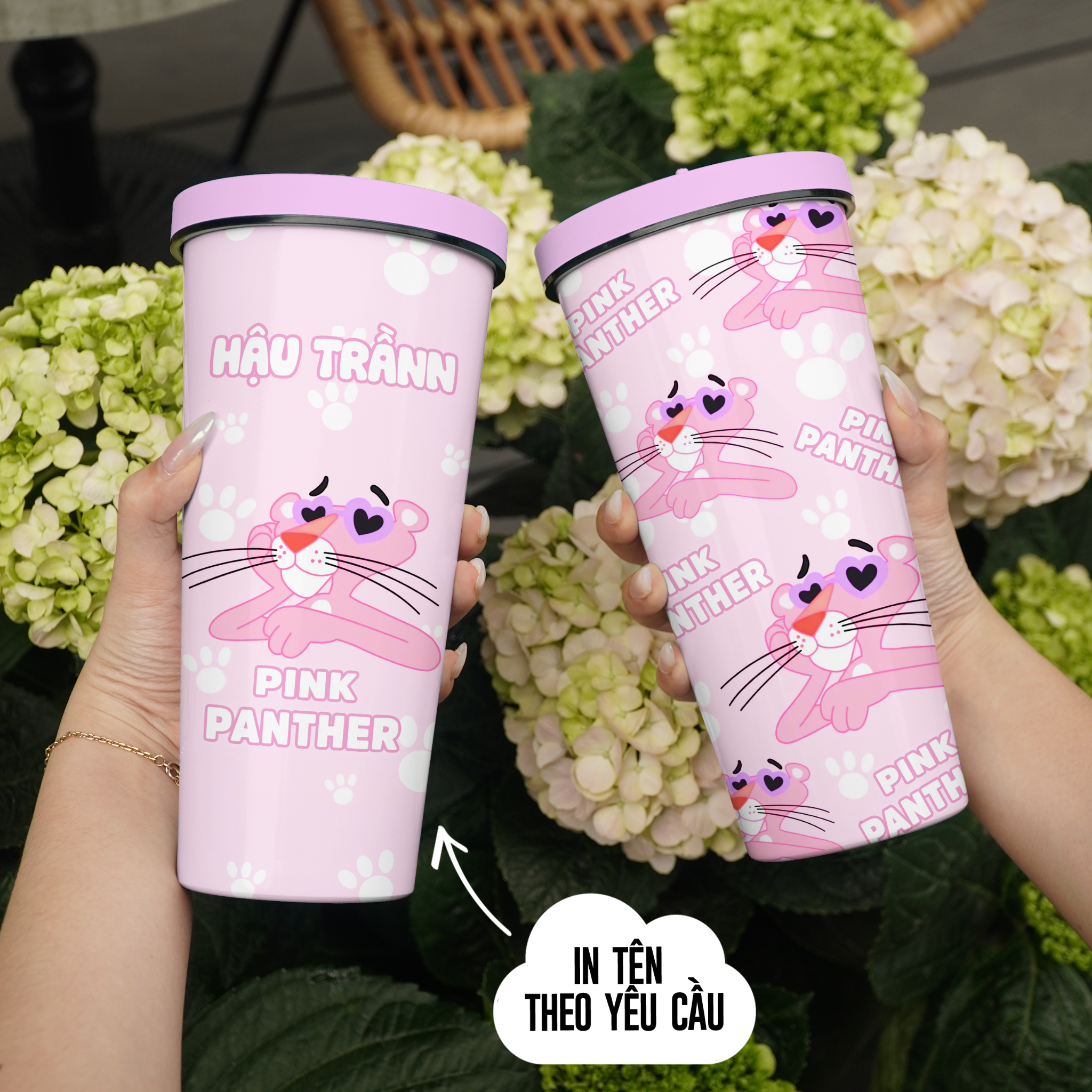 Báo Hồng Fall in Love Go Drink Cốc Giữ Nhiệt 740ml In tên, hình ảnh theo yêu cầu