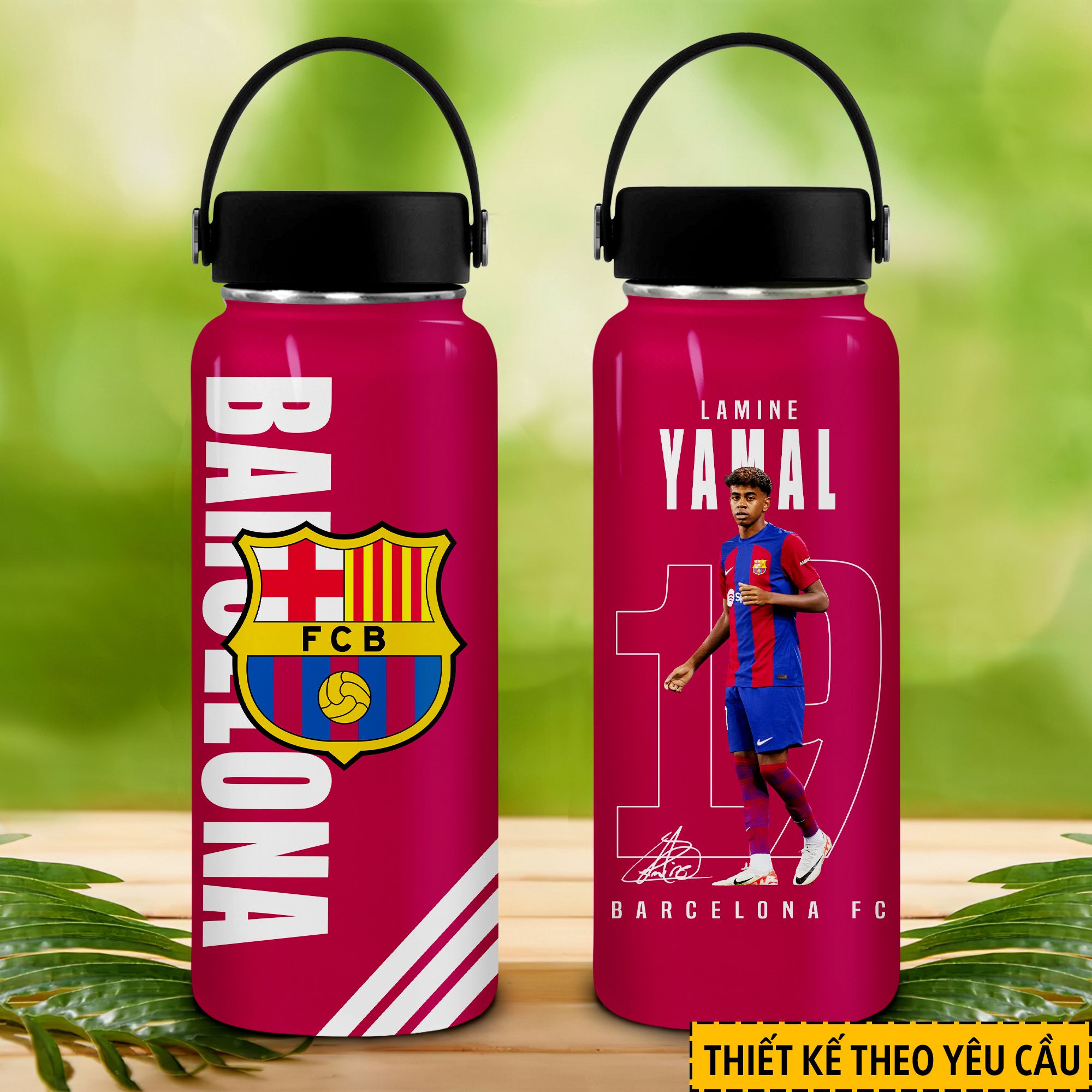 CLB Bóng Đá Kết Hợp Cầu thủ Thiết Kế V2208 Go Drink Fans Bóng Đá Bình giữ nhiệt 950ml In Tên, Hình Ảnh Theo Yêu Cầu