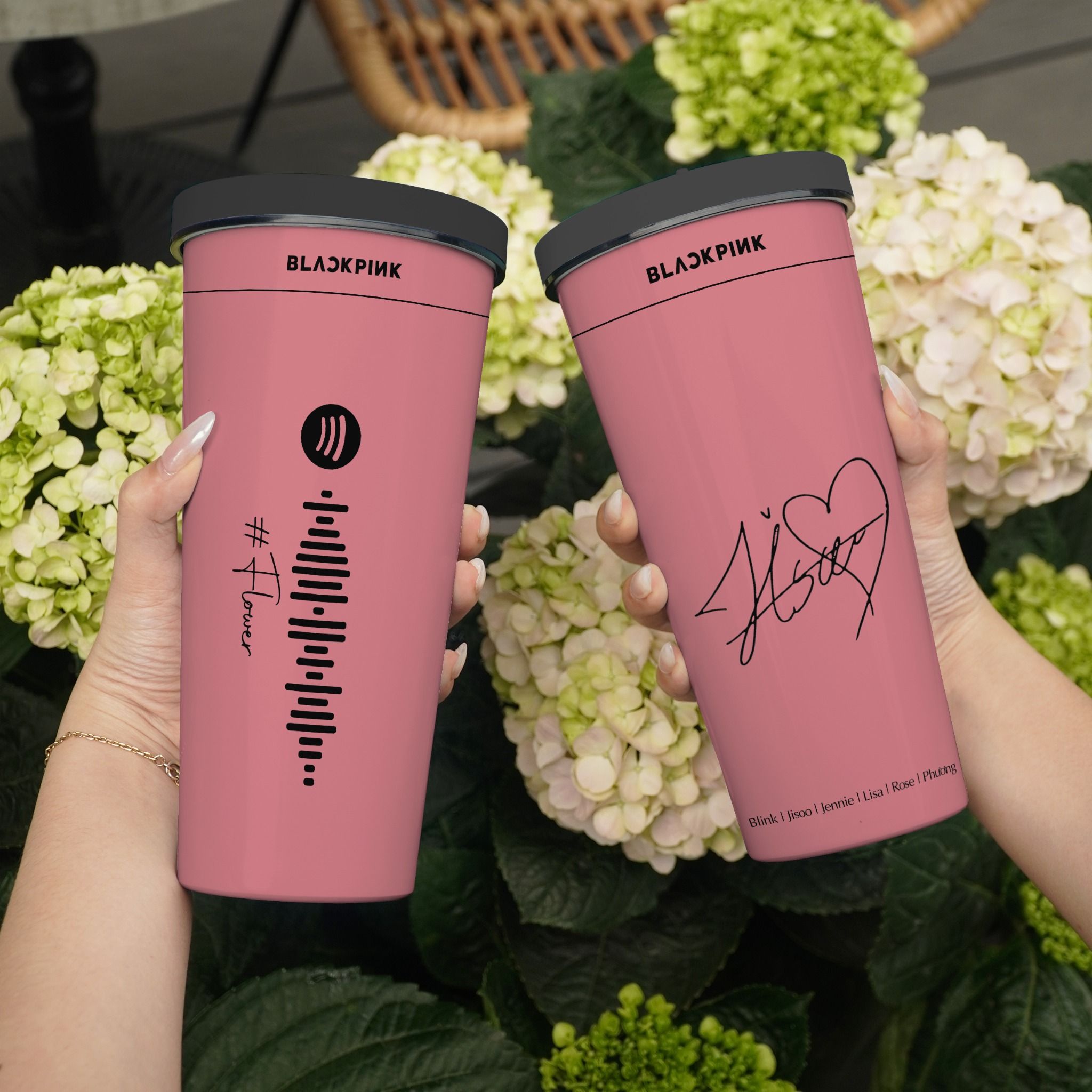 Blackpink Solo song code Black ver Go Drink Cốc Giữ Nhiệt 740ml In tên, hình ảnh theo yêu cầu