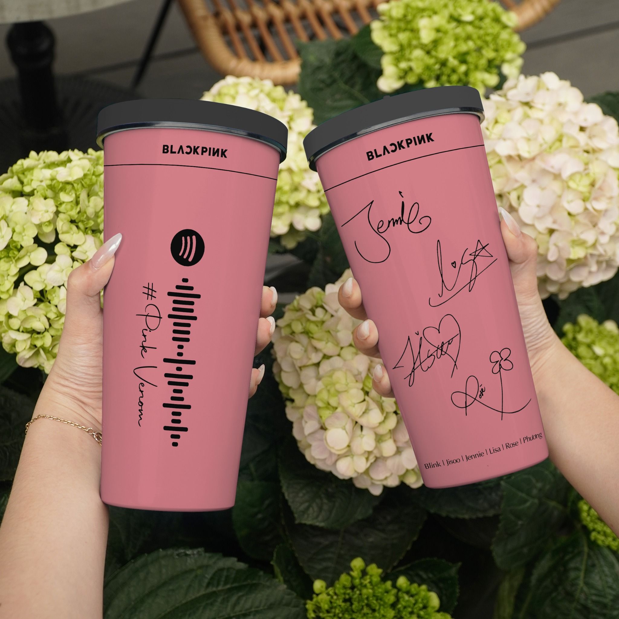 Blackpink Pink Venom code Go Drink Người nổi tiếng/Idol Cốc Giữ Nhiệt 740ml In tên, hình ảnh theo yêu cầu