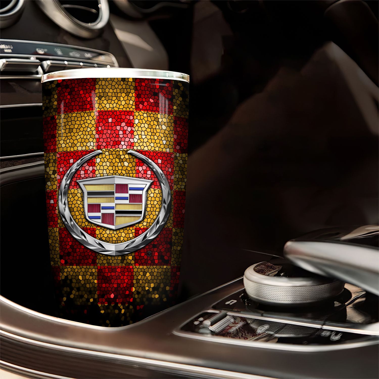 Logo xe oto Cadillac Go Drink Cốc Giữ Nhiệt 600ml In tên, hình ảnh theo yêu cầu
