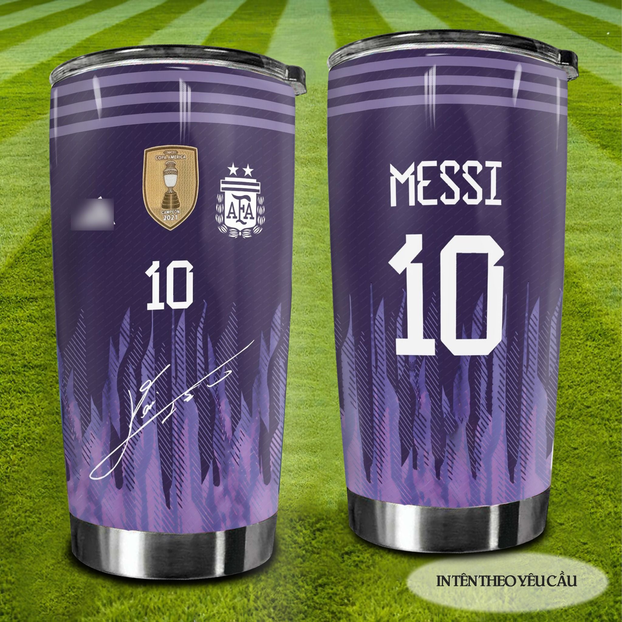 Chữ ký Messi Go Drink Fans Bóng Đá Cốc Giữ Nhiệt 600ml In tên, hình ảnh theo yêu cầu