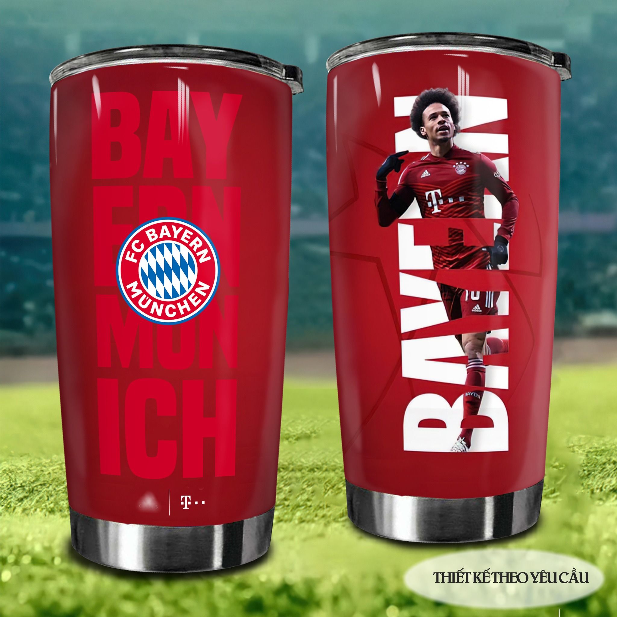 Cầu Thủ Bóng Đá Bayern Munich Go Drink Fans Bóng Đá Cốc giữ nhiệt 600ml In tên, hình ảnh theo yêu cầu