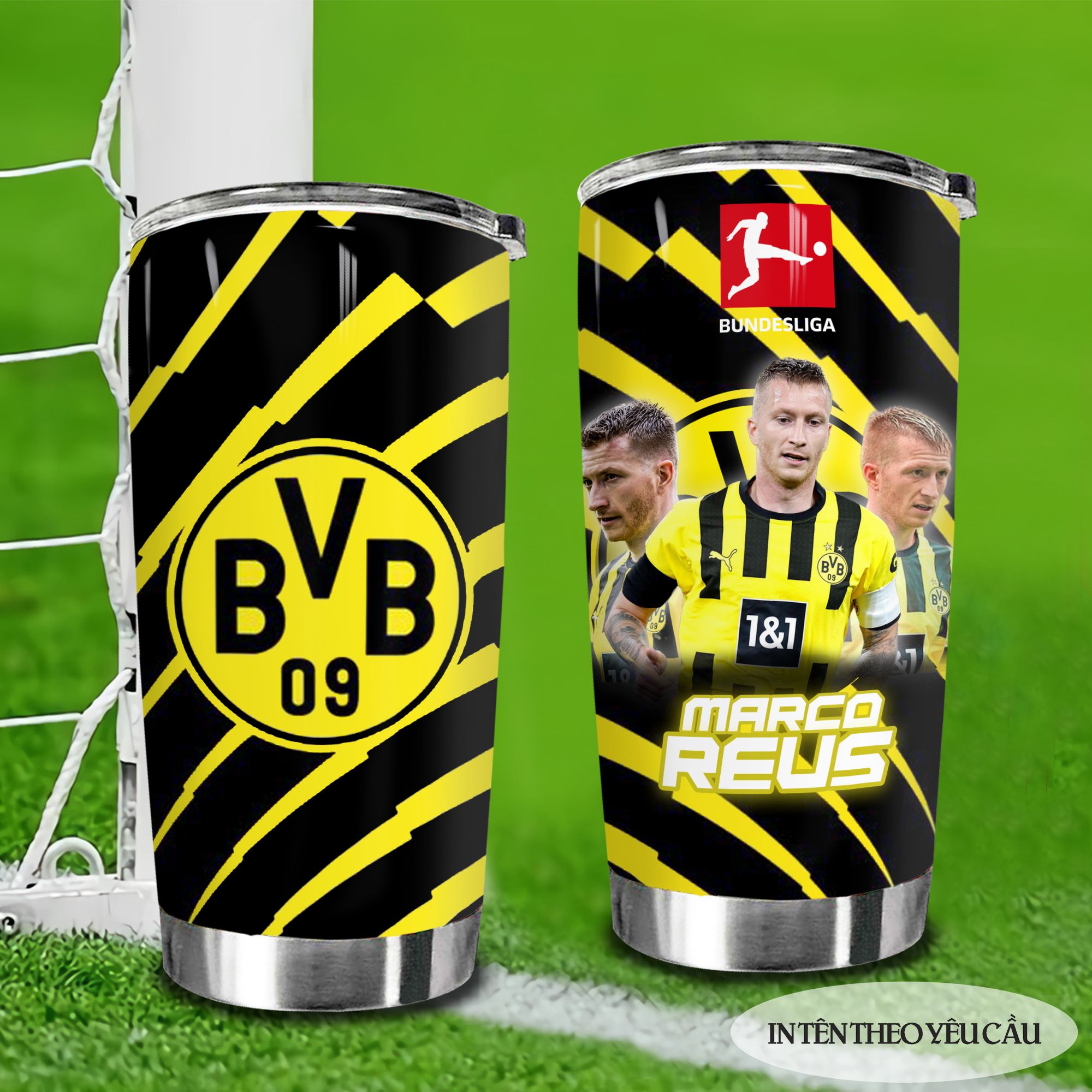 Bayern Munich Bundesuga Kết Hợp Cầu Thủ Go Drink Bóng đá Cốc Giữ Nhiệt 600ml In tên, hình ảnh theo yêu cầu