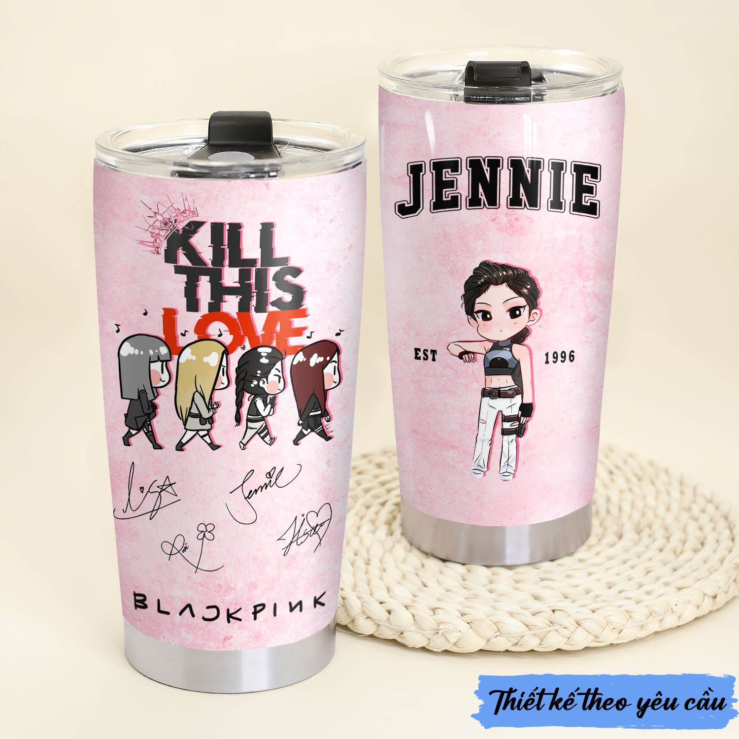 Kill This Love BLB Chibi Go Drink Người nổi tiếng/Idol Cốc giữ nhiệt 600ml In tên, hình ảnh theo yêu cầu