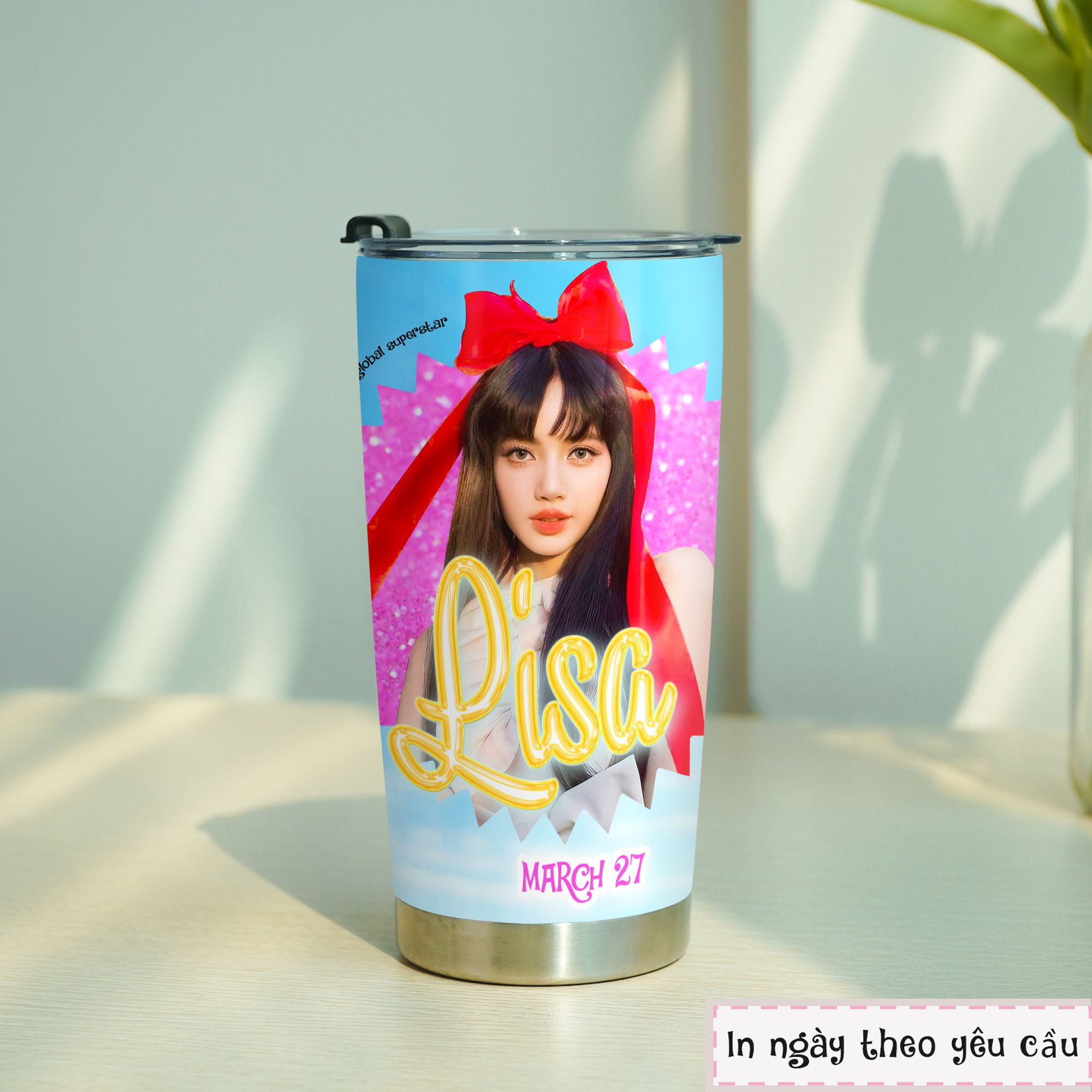 Blackpink Barbie Ver 2 Go Drink Cốc Giữ Nhiệt 600ml In tên, hình ảnh theo yêu cầu