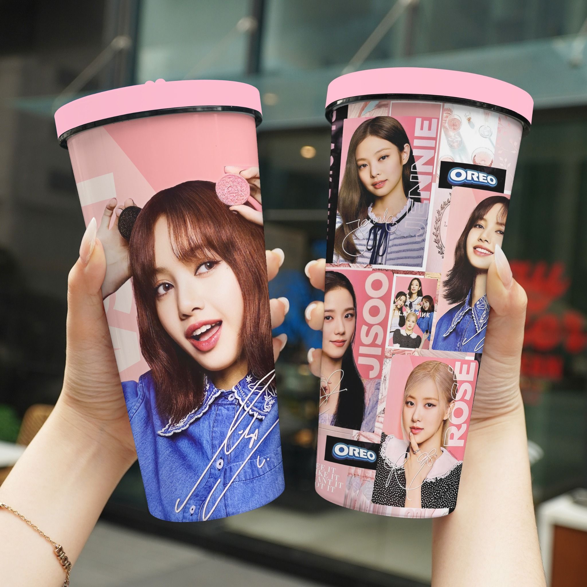Lisa Blackpink Oreo Go Drink Cốc Giữ Nhiệt 740ml In tên, hình ảnh theo yêu cầu