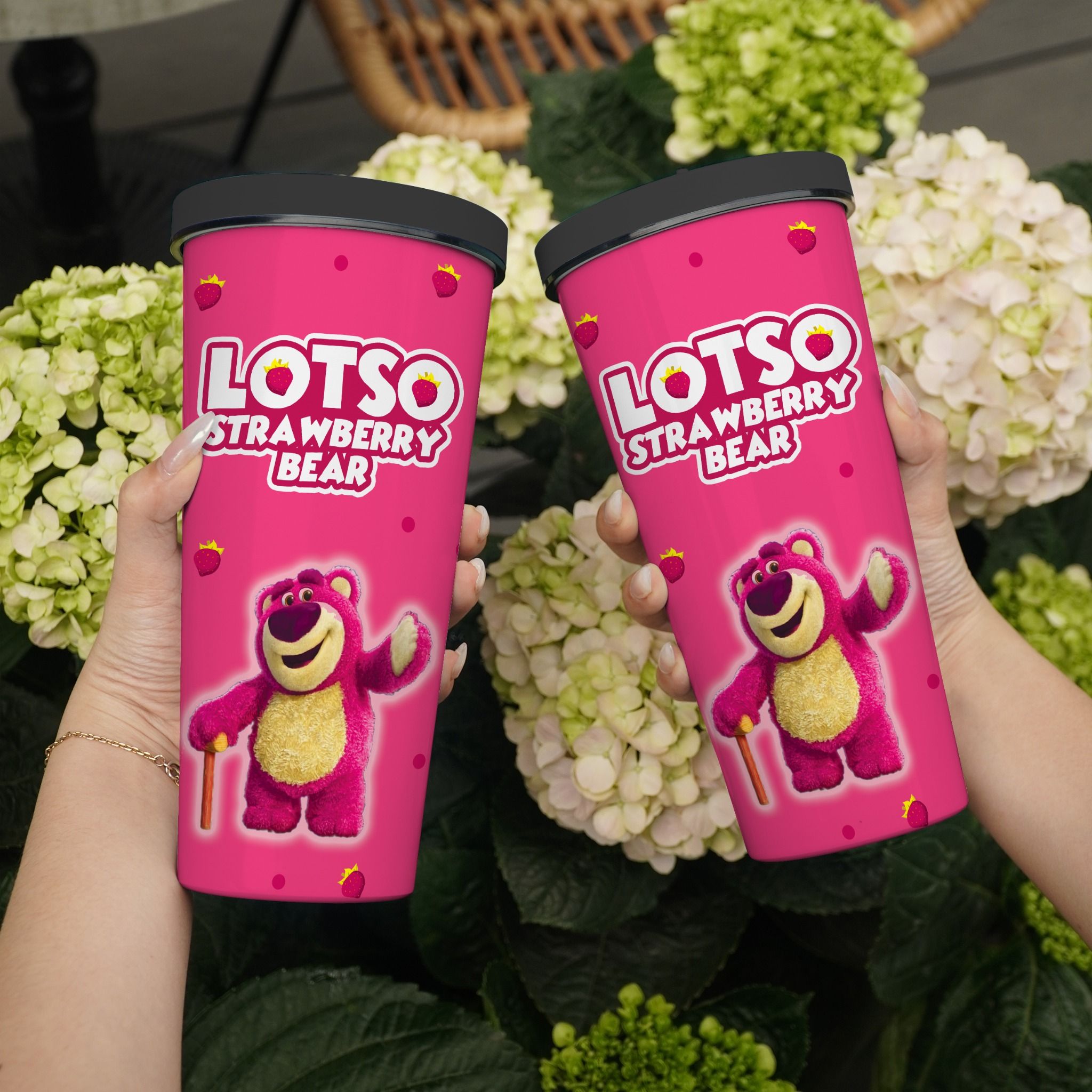Lotso Dark Pink Go Drink Funny Ly Giữ Nhiệt 740ml In tên, hình ảnh theo yêu cầu