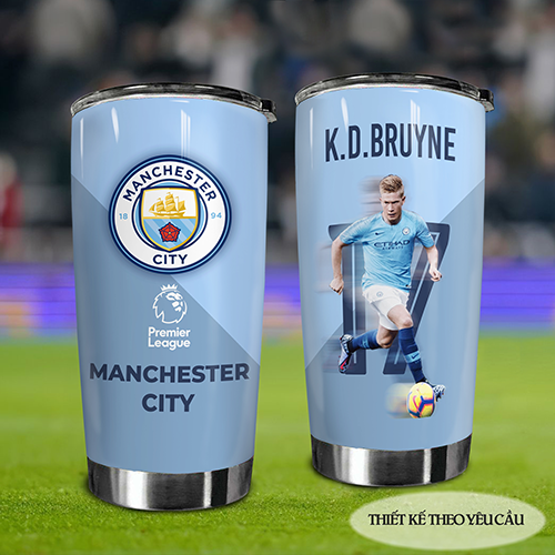 Mùa Giải Đội Man City In Hình Cầu Thủ Go DrinkFans Bóng Đá Cốc Giữ Nhiệt 600ml In tên, hình ảnh theo yêu cầu