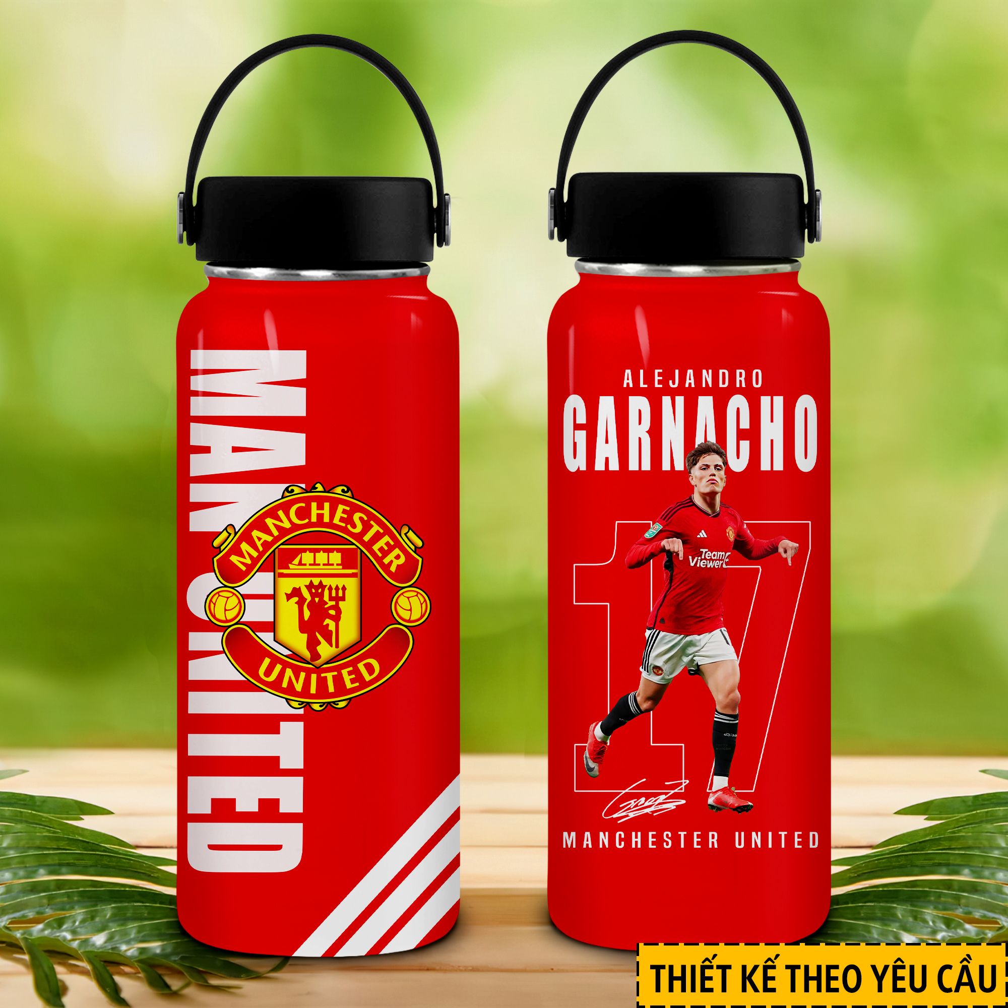 CLB Bóng Đá Kết Hợp Cầu thủ Thiết Kế V2208 Go Drink Fans Bóng Đá Bình giữ nhiệt 950ml In Tên, Hình Ảnh Theo Yêu Cầu