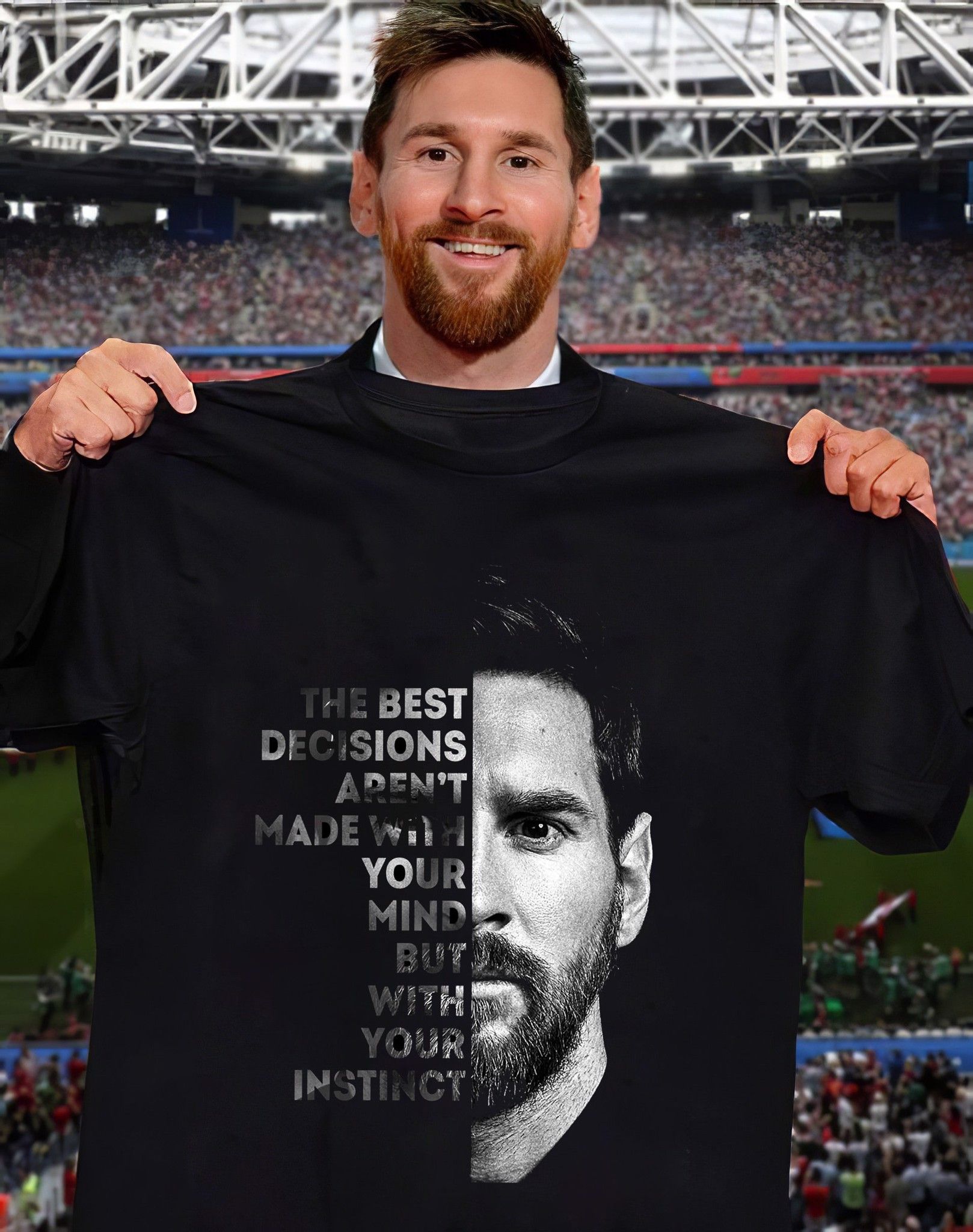 Messi face the best Fans Bóng Đá BeautyTee In tên, hình ảnh theo yêu cầu