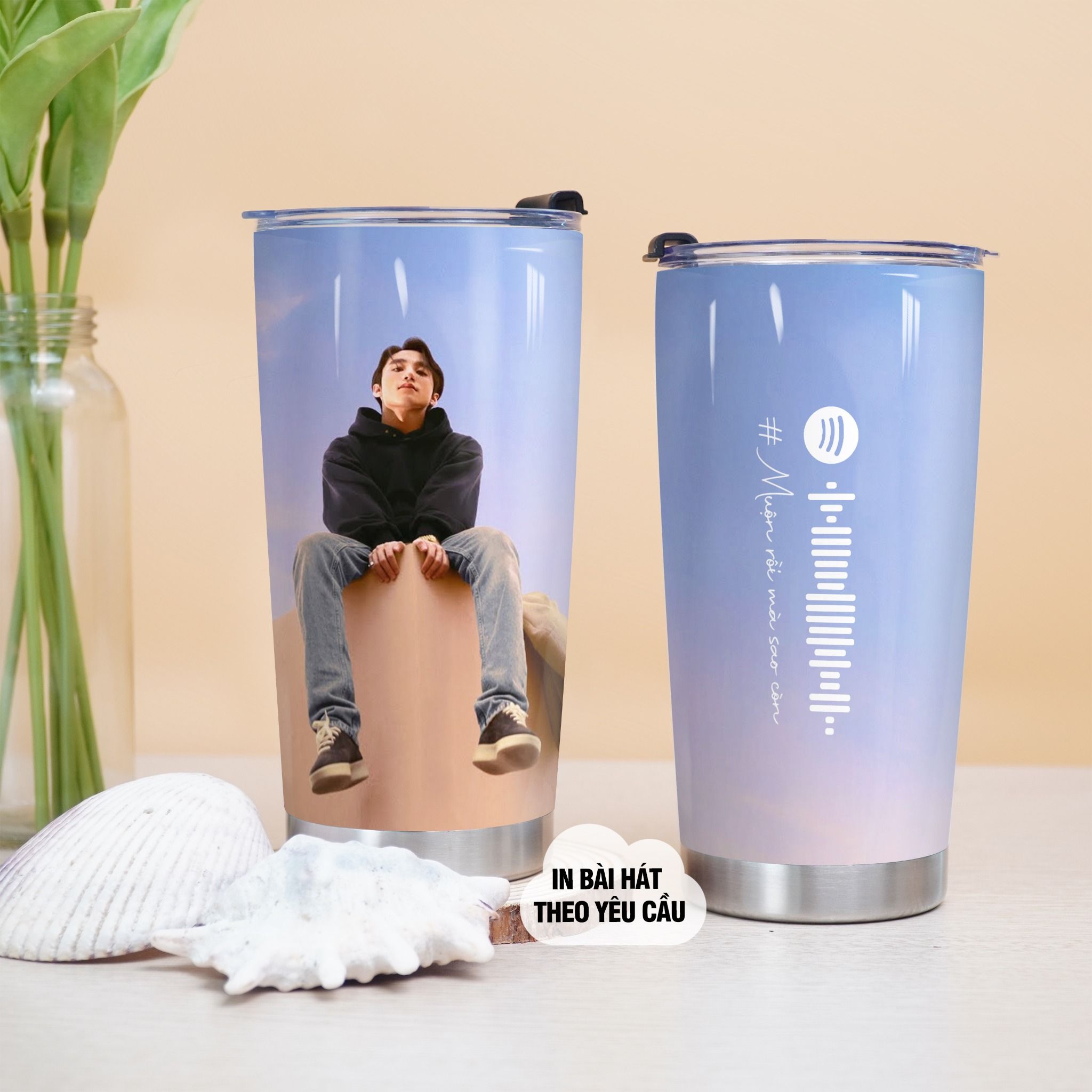 Muộn rồi mà sao còn Go Drink Người nổi tiếng/Idol Cốc giữ nhiệt 600ml In tên, hình ảnh theo yêu cầu