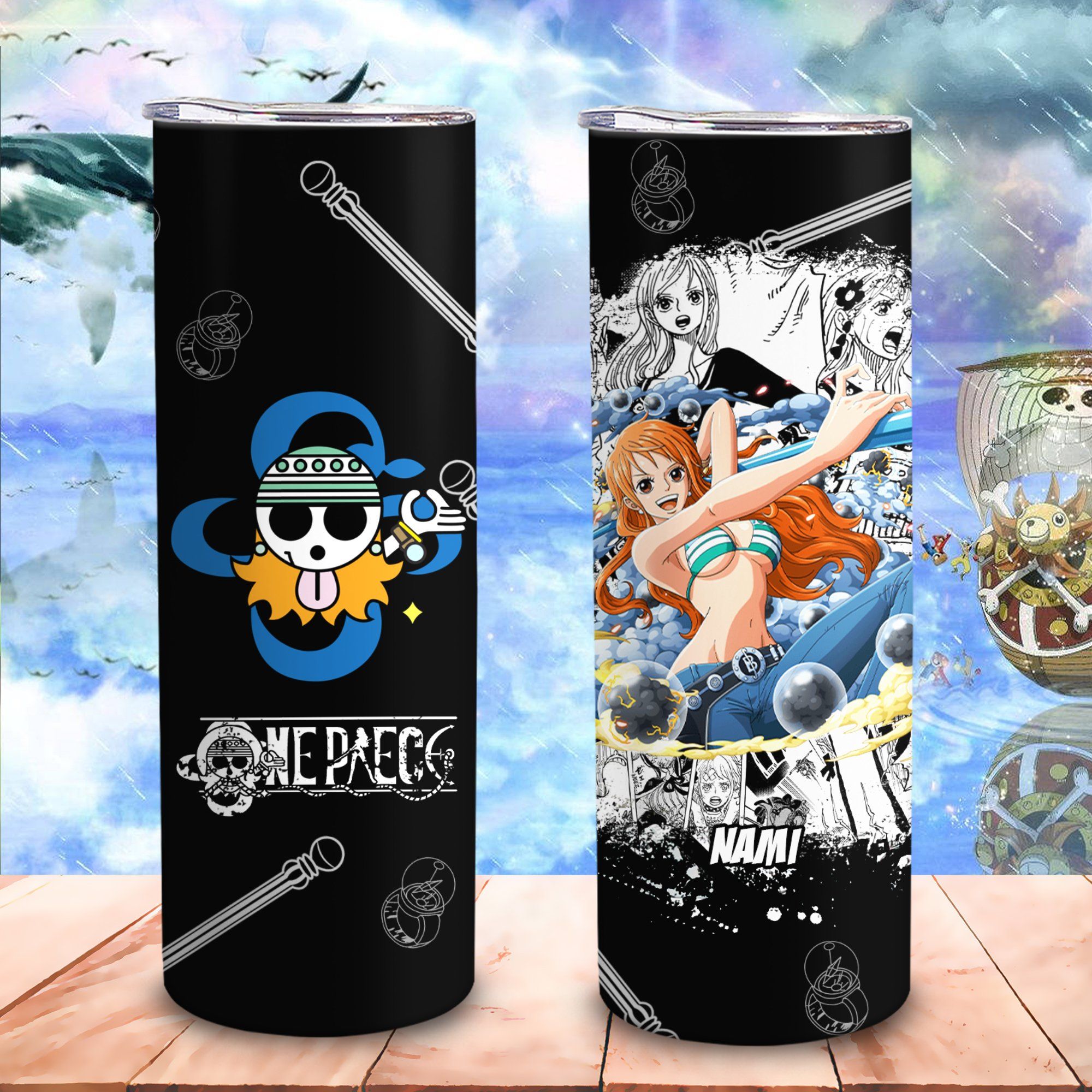One Piece Đảo Hải Tặc Các Thành Viên Go Drink Anime Skinny 600ml In Tên, Hình Ảnh Theo Yêu Cầu