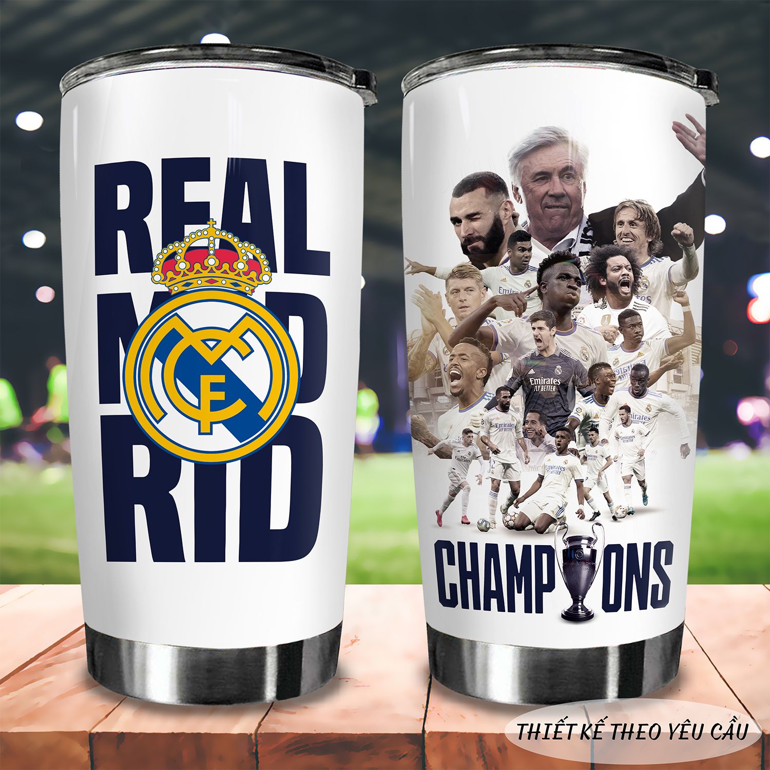 Real Copa Del Rey 6 Go Drink Bóng đá Cốc Giữ Nhiệt 600ml In tên, hình ảnh theo yêu cầu