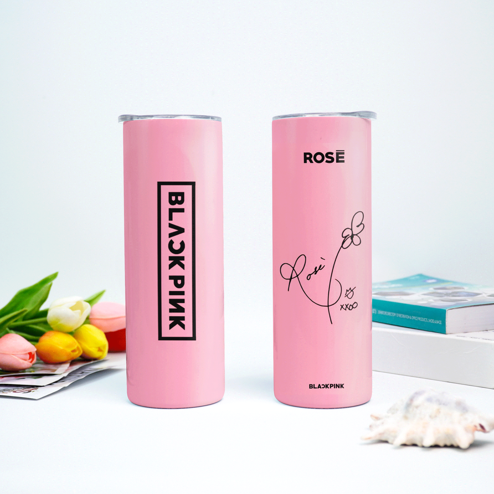 Rose Chữ Ký Thành Viên Blackpink Skinny Go Drink Skinny 600ml In tên, hình ảnh theo yêu cầu