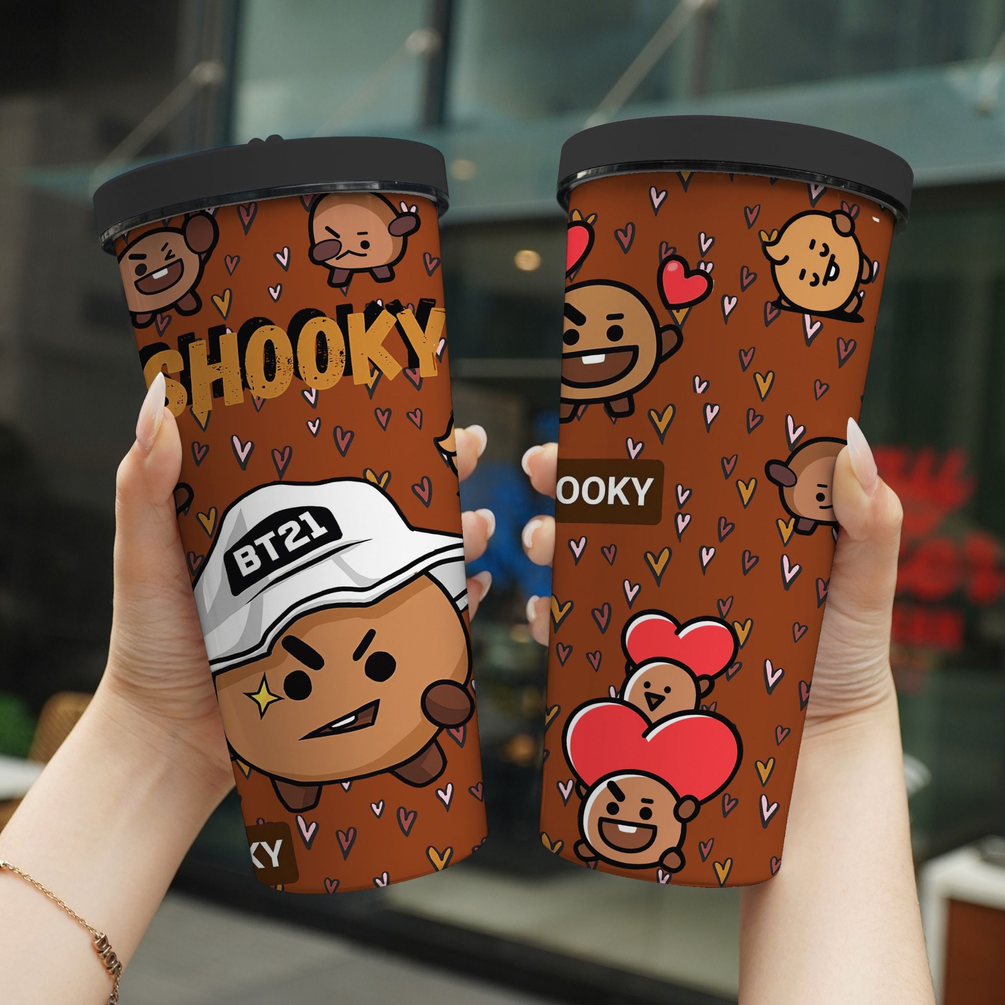 Shooky BT21 Go Drink funny Cốc Giữ Nhiệt 740ml In tên, hình ảnh theo yêu cầu