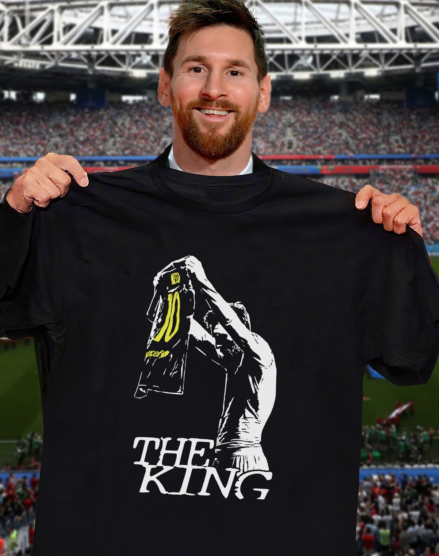 The King Messi Fans Bóng Đá BeautyTee In tên, hình ảnh theo yêu cầu