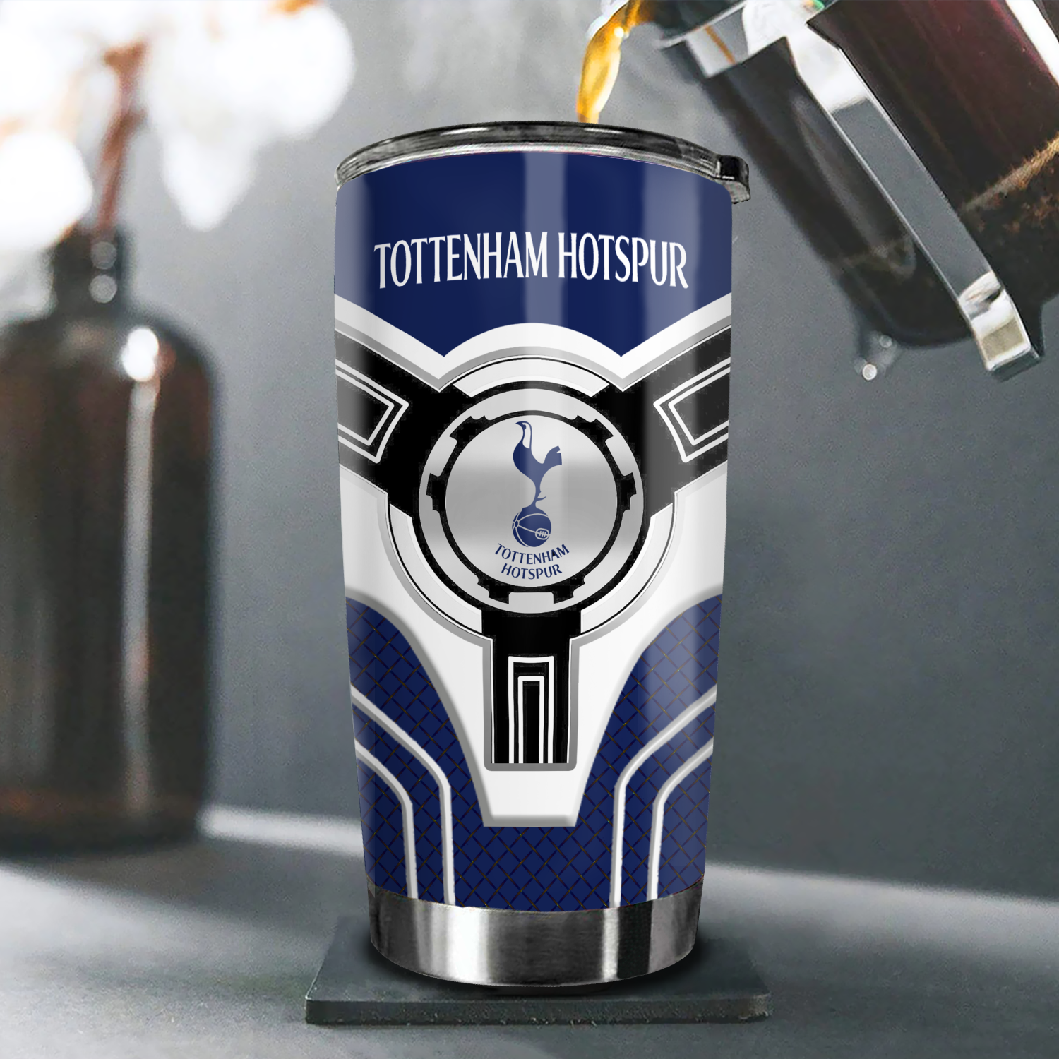 Ly giữ nhiệt bóng đá hiệu ứng Carbon Go Drink Fans Bóng đá Cốc giữ nhiệt 600ml In tên, hình ảnh theo yêu cầu