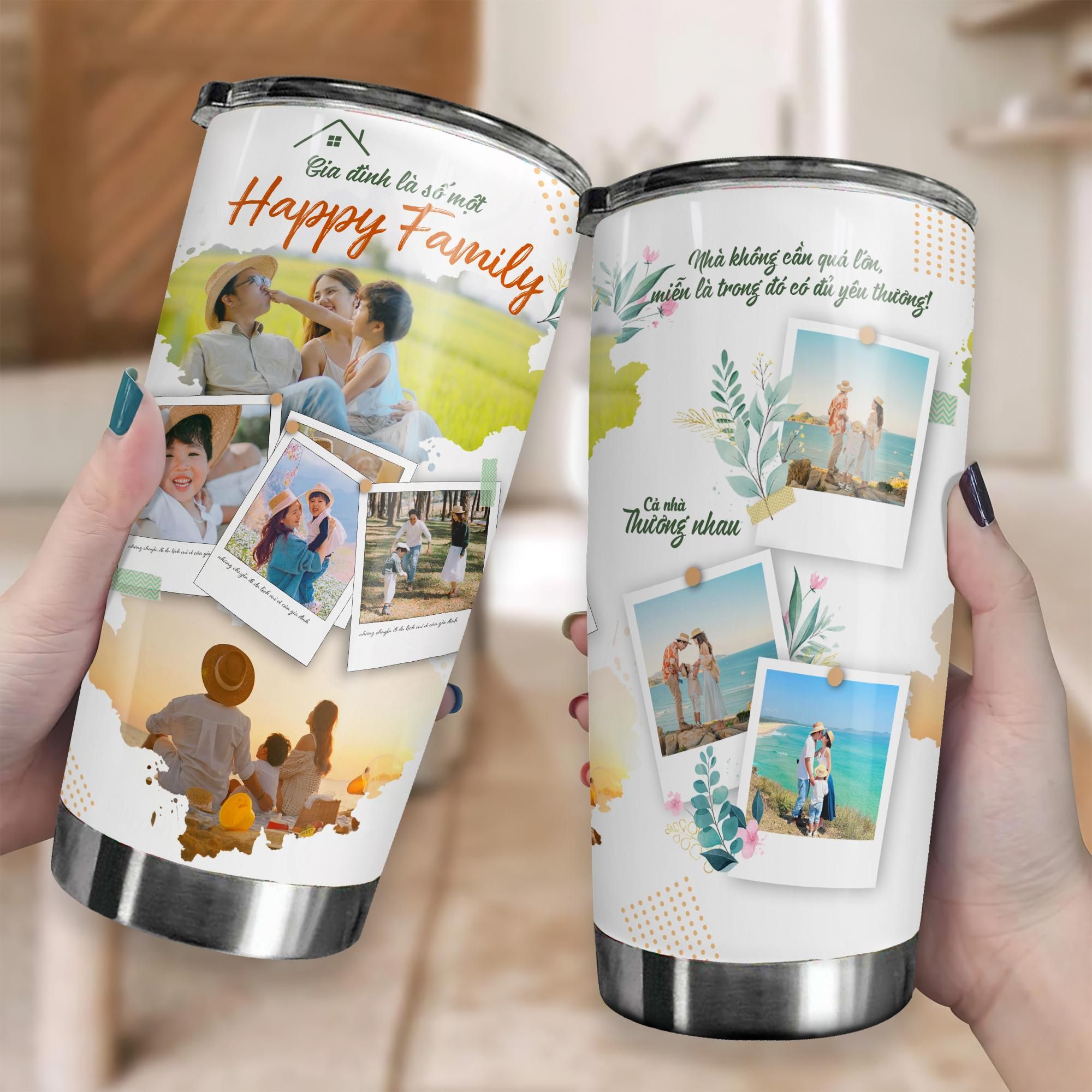 Cốc Giữ Nhiệt Ghép Ảnh Gia Đình - GoDrink
