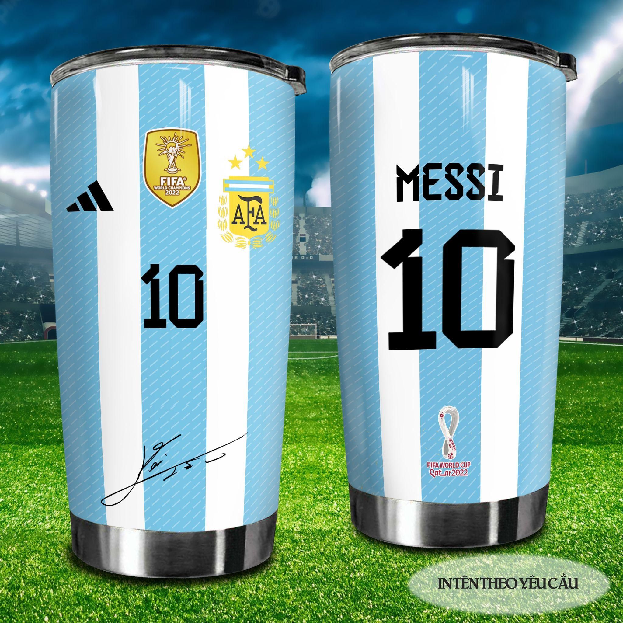 Đội tuyển Quốc Gia Argentina Go Drink Fans Bóng Đá Cốc giữ nhiệt 600ml In tên, hình ảnh theo yêu cầu